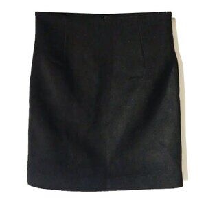 Thick Wool-Blend Mini Pencil Skirt S Fully Lined Black